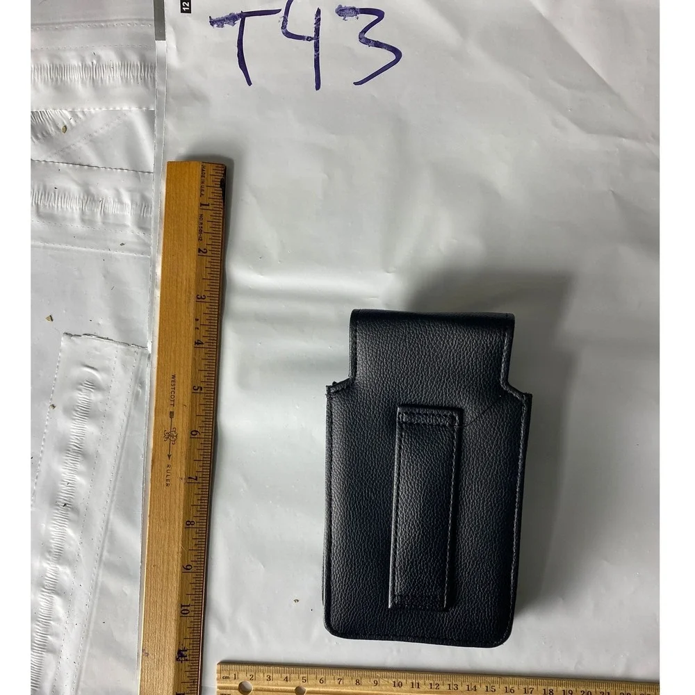 Black Faux Leather Phone‎ Pouch Belt Clip Holster Case